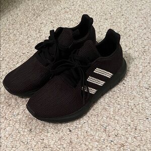 Adidas Black Knit Sneakers with White Accents